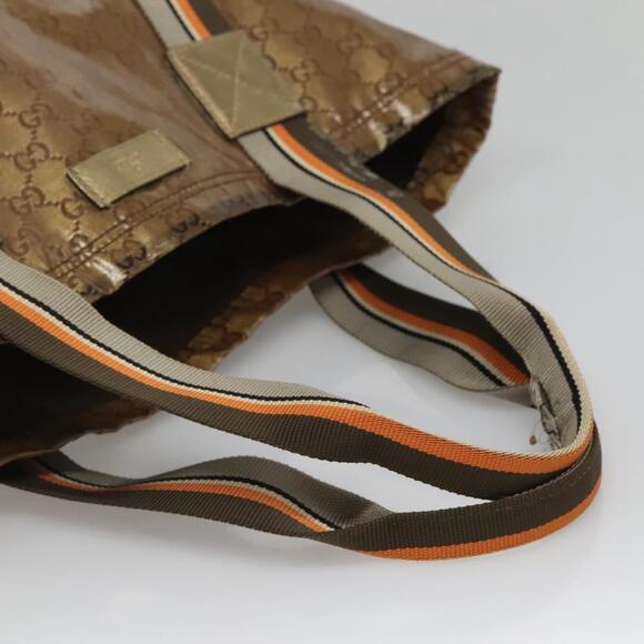 GUCCI GG Crystal Tote Bag Coated Canvas Gold - Picture 7 of 13